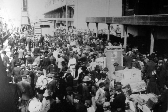 Llegada al Hotel de Inmigrantes de Buenos Aires, año 1890
