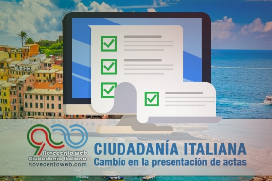 Cambio en la modalidad de presentación de actas de estado civil para tramitar la ciudadanía Italiana